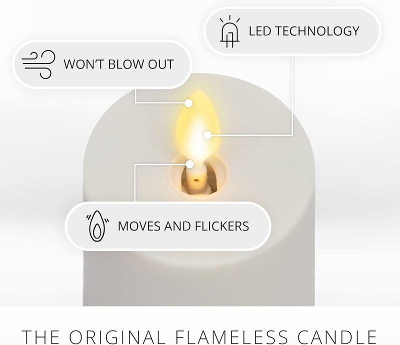 LUMINARA Outdoor Votive Flameless LED Candle, Pearl Ivory 2" x 3.2", Moving Flame Battery Operated Timer Remote Ready IPX4 Matte Plastic Finish - Image 3